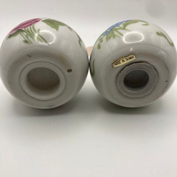 Vintage Ceramic Floral‎ Pomander Lot of 2 w/Stopper Cottage French Country Core - Picture 4 of 4